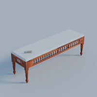 Wooden Dining Table 8 Seater with Cushioned Bench in Natural Finish