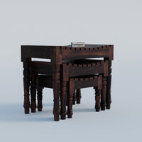 Sheesam Nesting Tables Set of 3 Stools for Decor & Living Room