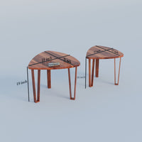 Wooden Nesting Tables Set of 2 Stools for Living Room