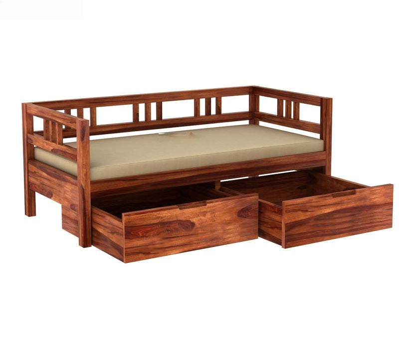 Solid Wood Divan with Storage for Living Room