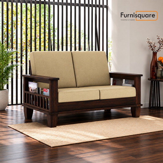 Solid Wood 2 Seater Sofa Set for Living Room
