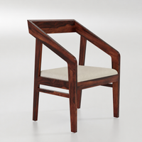 Solid Wood Dining Chair Set of 2 for Dining Room in Walnut Finish