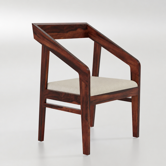 Solid Wood Dining Chair Set of 2 for Dining Room in Walnut Finish