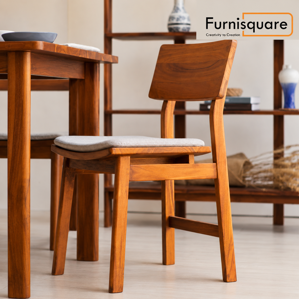 Solid Wood Frame with Cushioned Seat