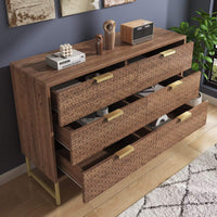 Wooden Chest of Drawer for Living Room in Natural Finish