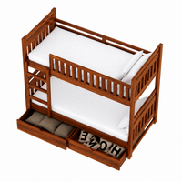 Wooden Bunk Bed with Underbed Storage Drawers