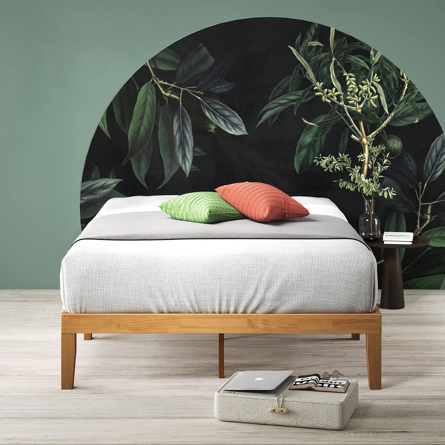 Solid Wood Platform Bed with Low-Profile Frame