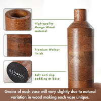 Mango Wood Flower Vases for Table Decor
