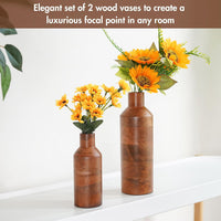 Mango Wood Flower Vases for Table Decor