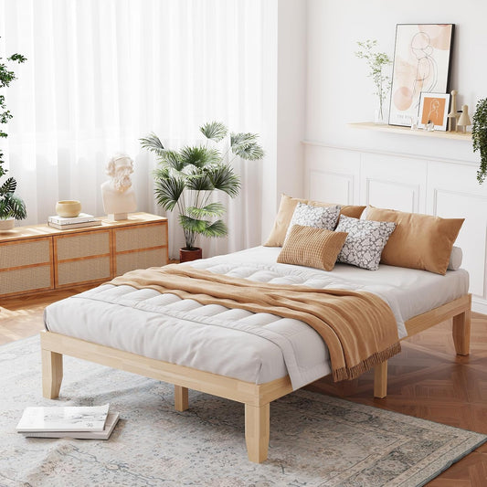 Solid Wood Platform Bed Frame with Slats