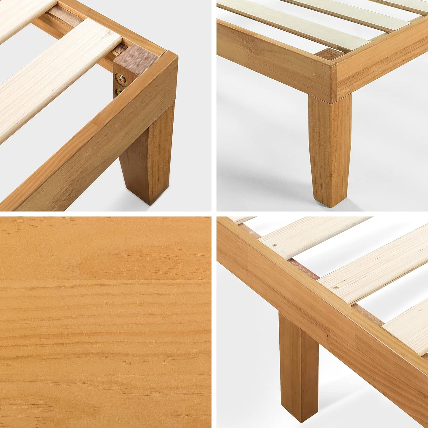 Solid Wood Platform Bed with Low-Profile Frame