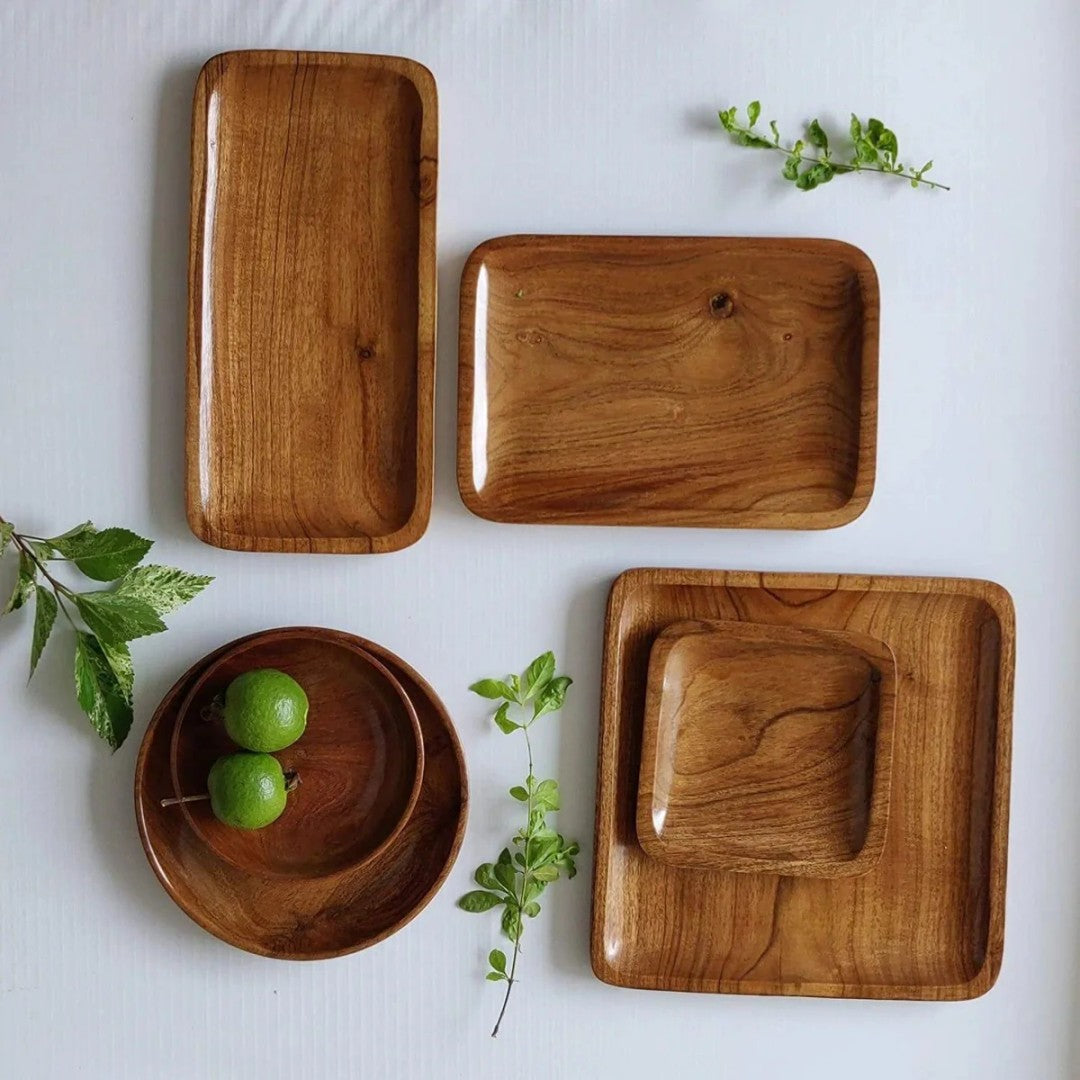 Acasia Wood Platters/Tray Set of 6