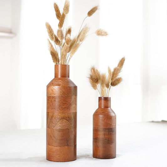 Mango Wood Flower Vases for Table Decor