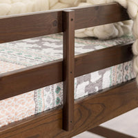 Solid Wood Twin Over Twin Bunk Bed with Angled Ladder