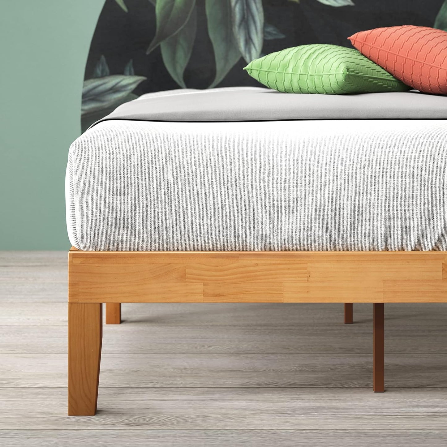 Solid Wood Platform Bed with Low-Profile Frame