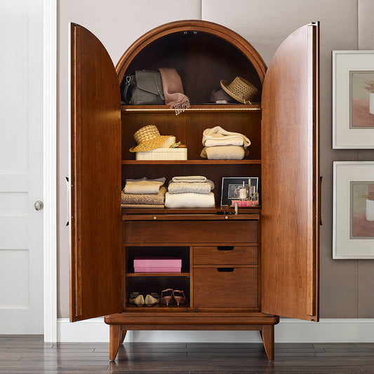 Wooden Wardrobe with Integrated Lighting | Stylish & Functional Armoire
