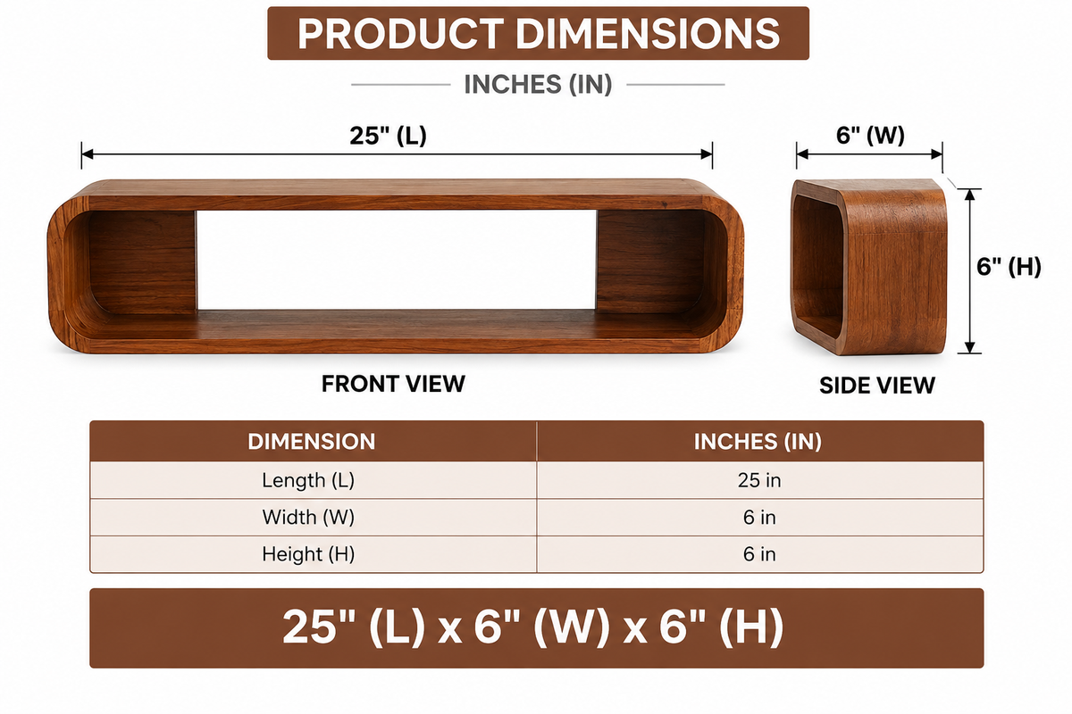 Wooden Wall Shelf for Living Room
