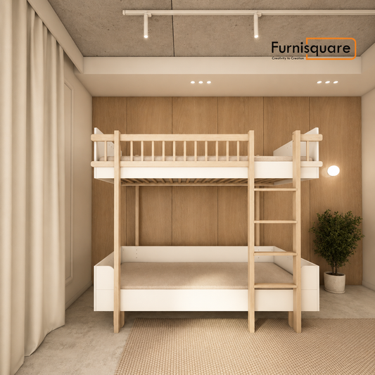 Wooden Bunk Bed for a Modern Kids' Room