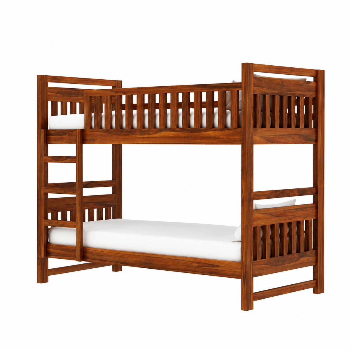 Solid Sheesham Wooden Bunk Bed with Ladder