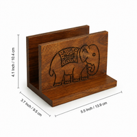 Wooden Tissue & Toothpick Holder