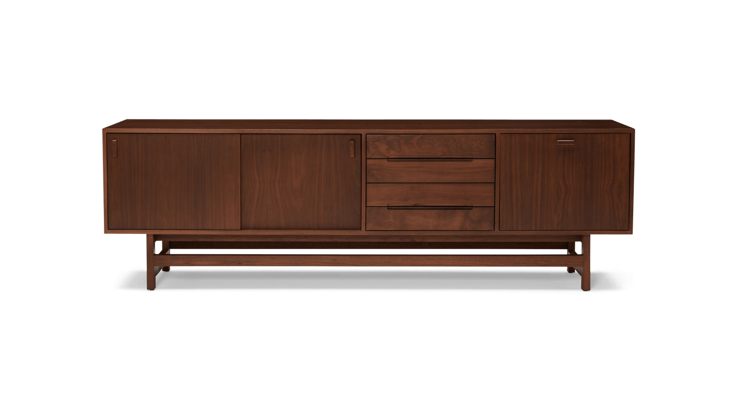 Solid Wood TV Unit with Drawer & Cabinet Storage for Living Room