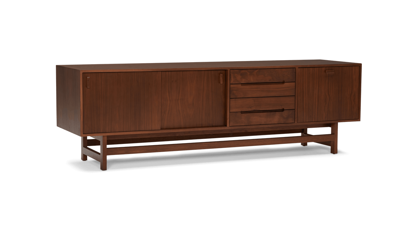 Solid Wood TV Unit with Drawer & Cabinet Storage for Living Room