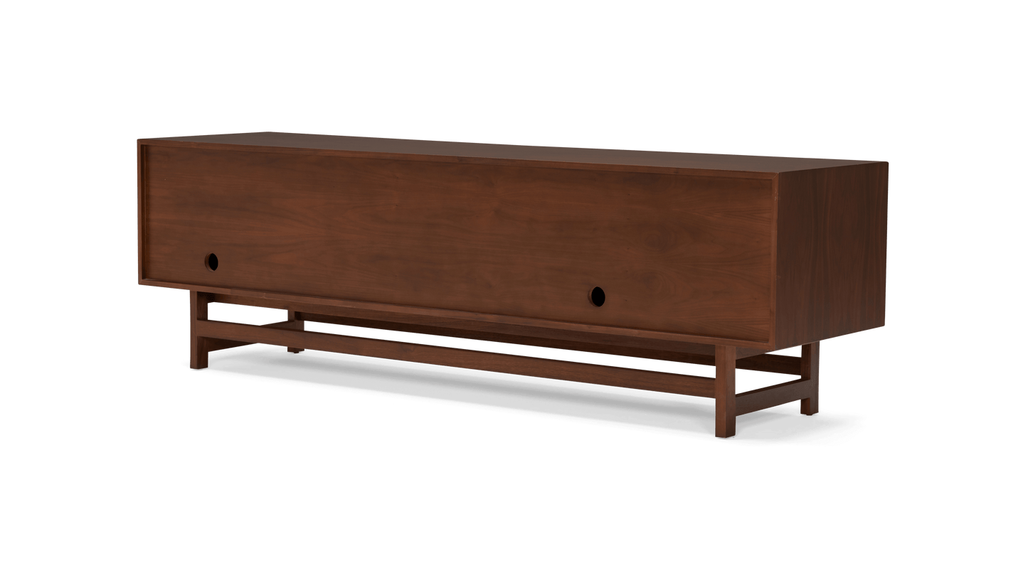 Solid Wood TV Unit with Drawer & Cabinet Storage for Living Room