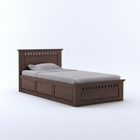 Solid Sheesham Wood Single Bed  with Storage  for Bedroom Home Furniture