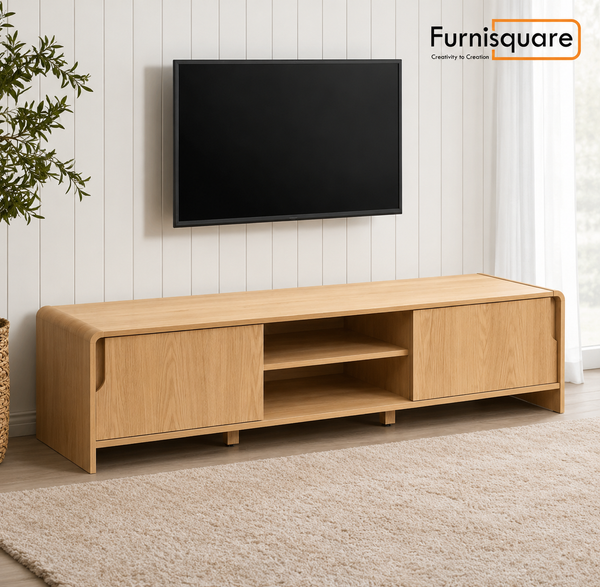 Solid Wood Entertainment Unit for Living Room
