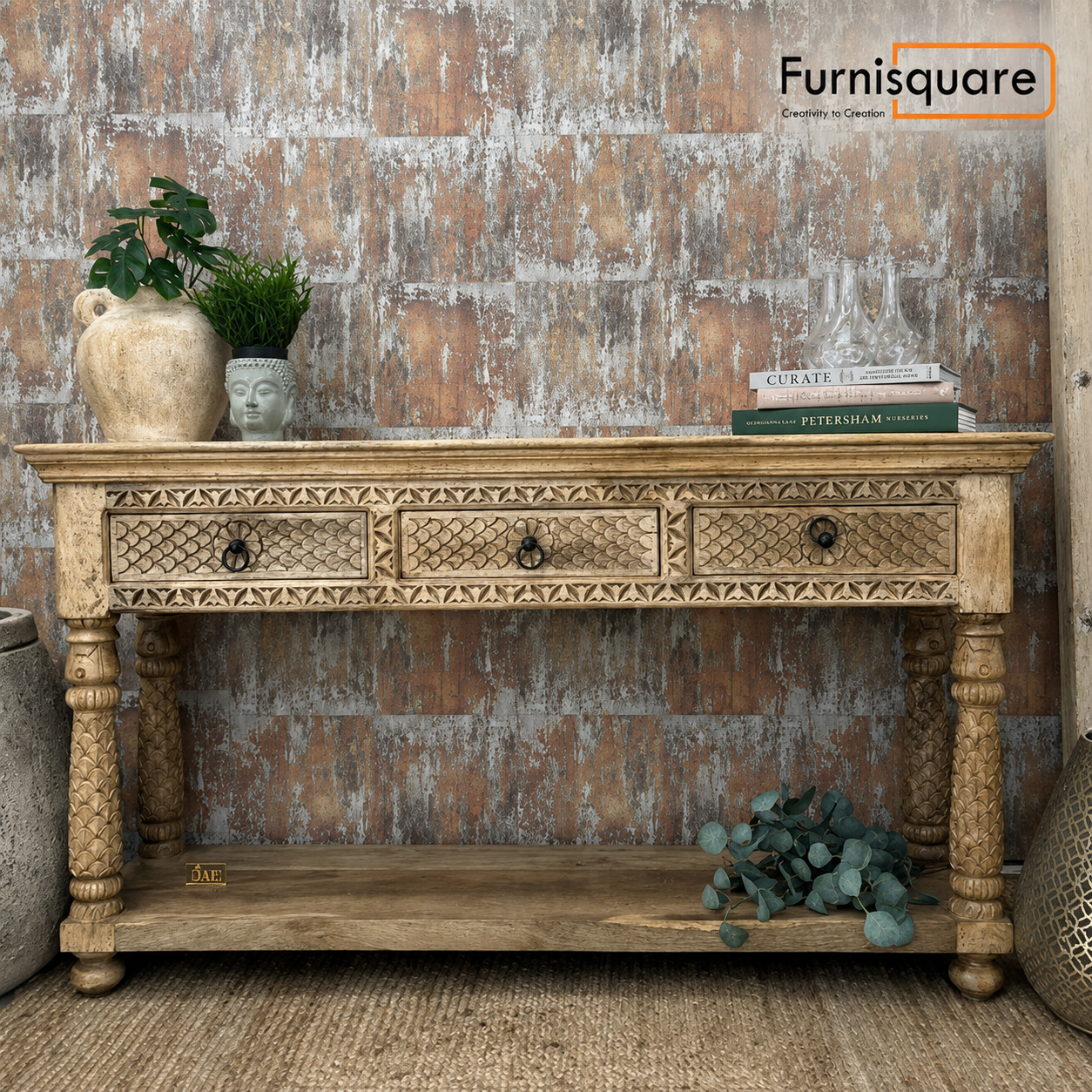 Wooden Antique Console Table for Living Room, Drawing Room & Office