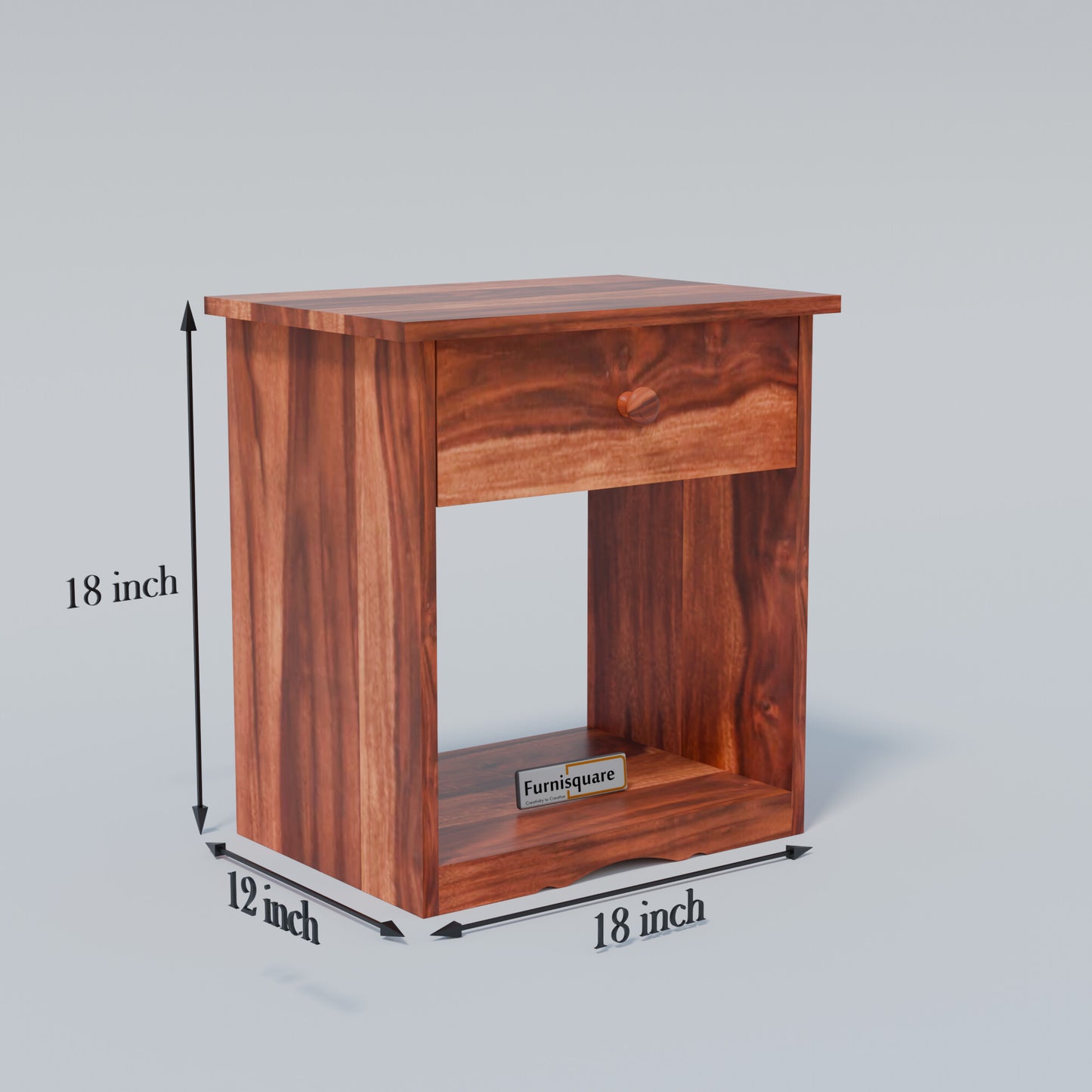 Wooden Bedside Table with Drawers for Bedroom