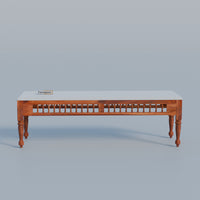 Wooden Dining Table 8 Seater with Cushioned Bench in Natural Finish