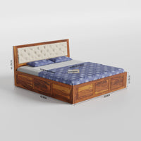 Wooden Queen Size Bed with Storage for Bedroom