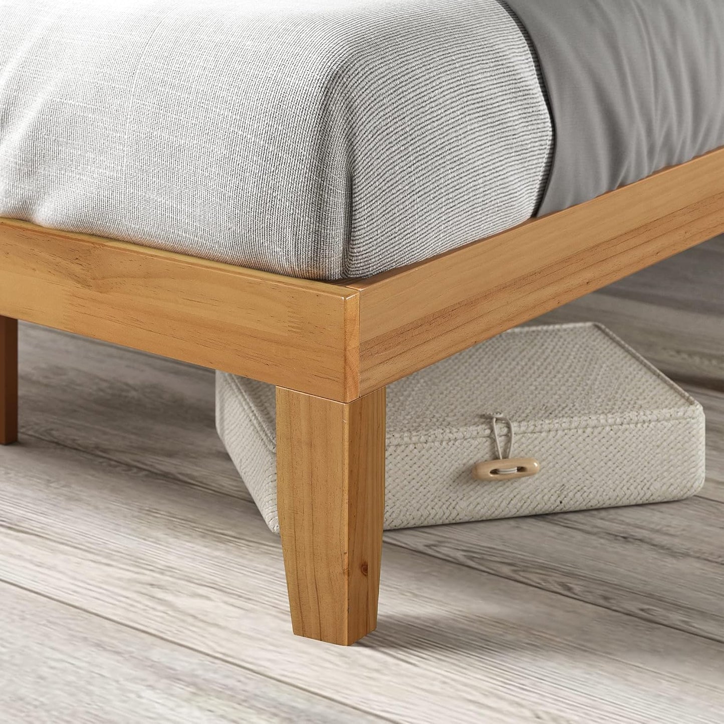 Solid Wood Platform Bed with Low-Profile Frame