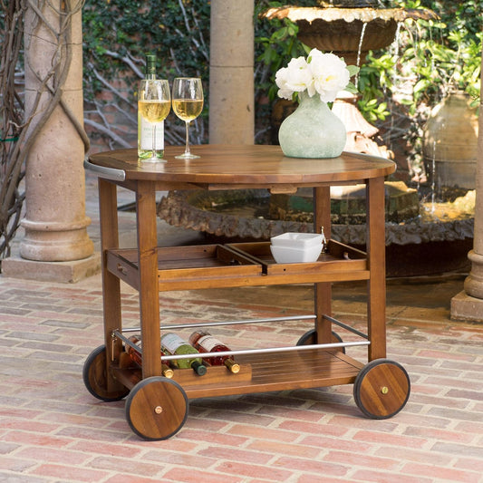 Wooden Rolling Bar Trolley for Bar Furniture