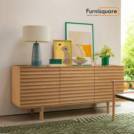 Solid Wood Sideboard Cabinet with Storage for Living Room
