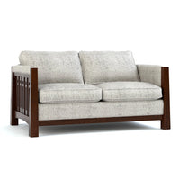 Wooden Upholstery 2-Seater Sofa Set for Living Room