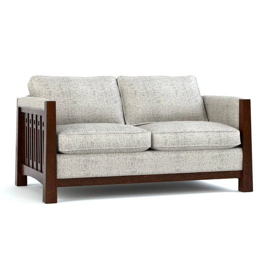 Wooden Upholstery 2-Seater Sofa Set for Living Room