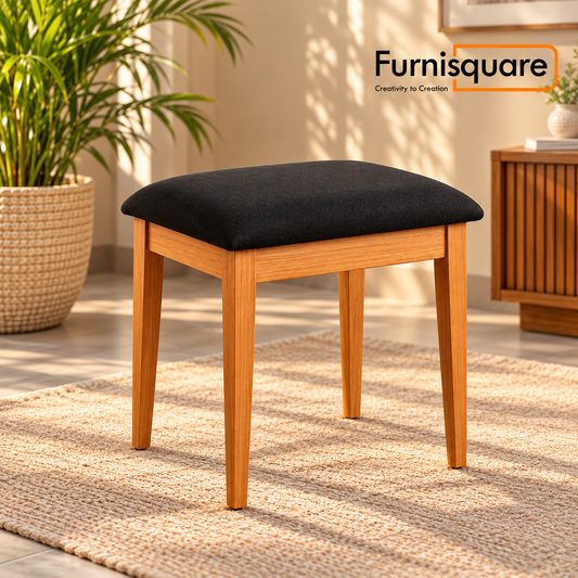 Wooden Upholstered Vanity Stool