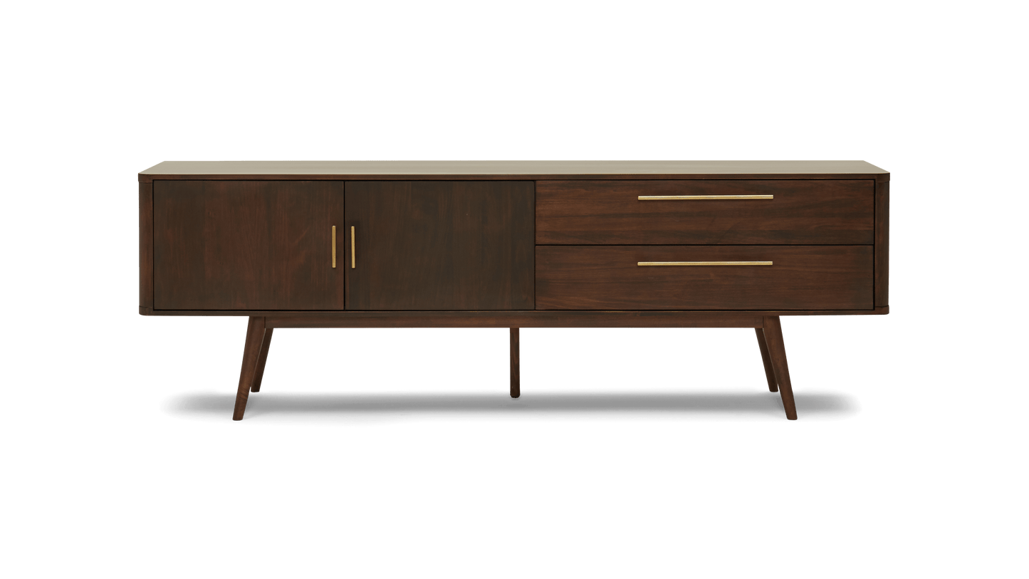 Wooden TV Unit with Drawer & Cabinet Storage for Living Room