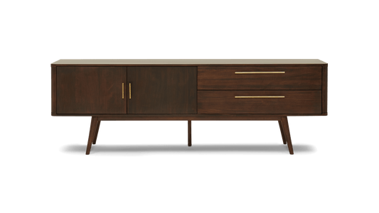Wooden TV Unit with Drawer & Cabinet Storage for Living Room