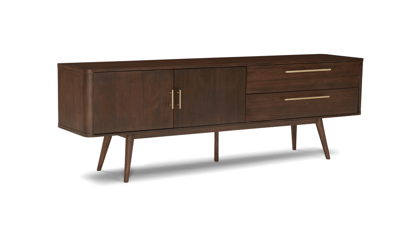 Wooden TV Unit with Drawer & Cabinet Storage for Living Room