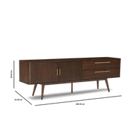 Wooden TV Unit with Drawer & Cabinet Storage for Living Room