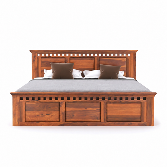 Solid Sheesham Wood King Size Bed Without Storage (78x72)