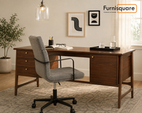 Wooden Writing Desk with Multiple Drawers