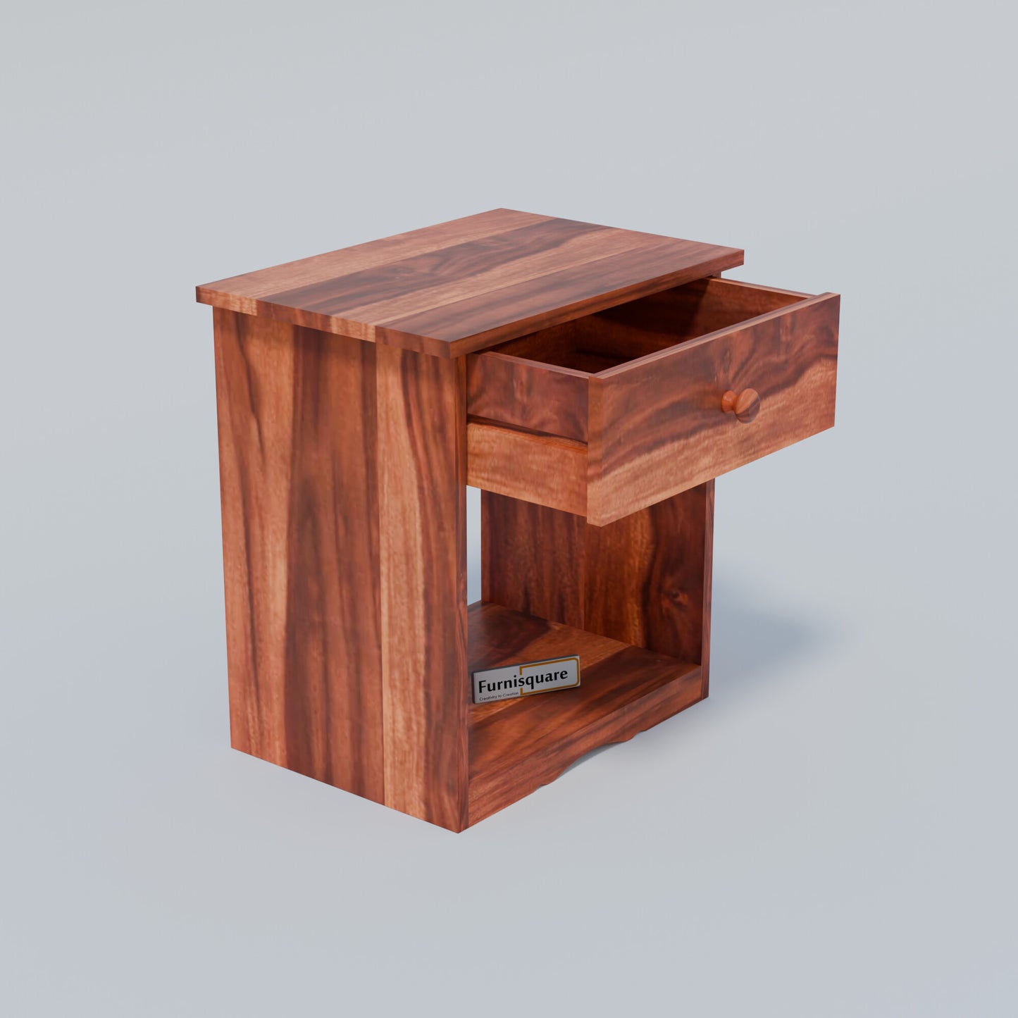 Wooden Bedside Table with Drawers for Bedroom