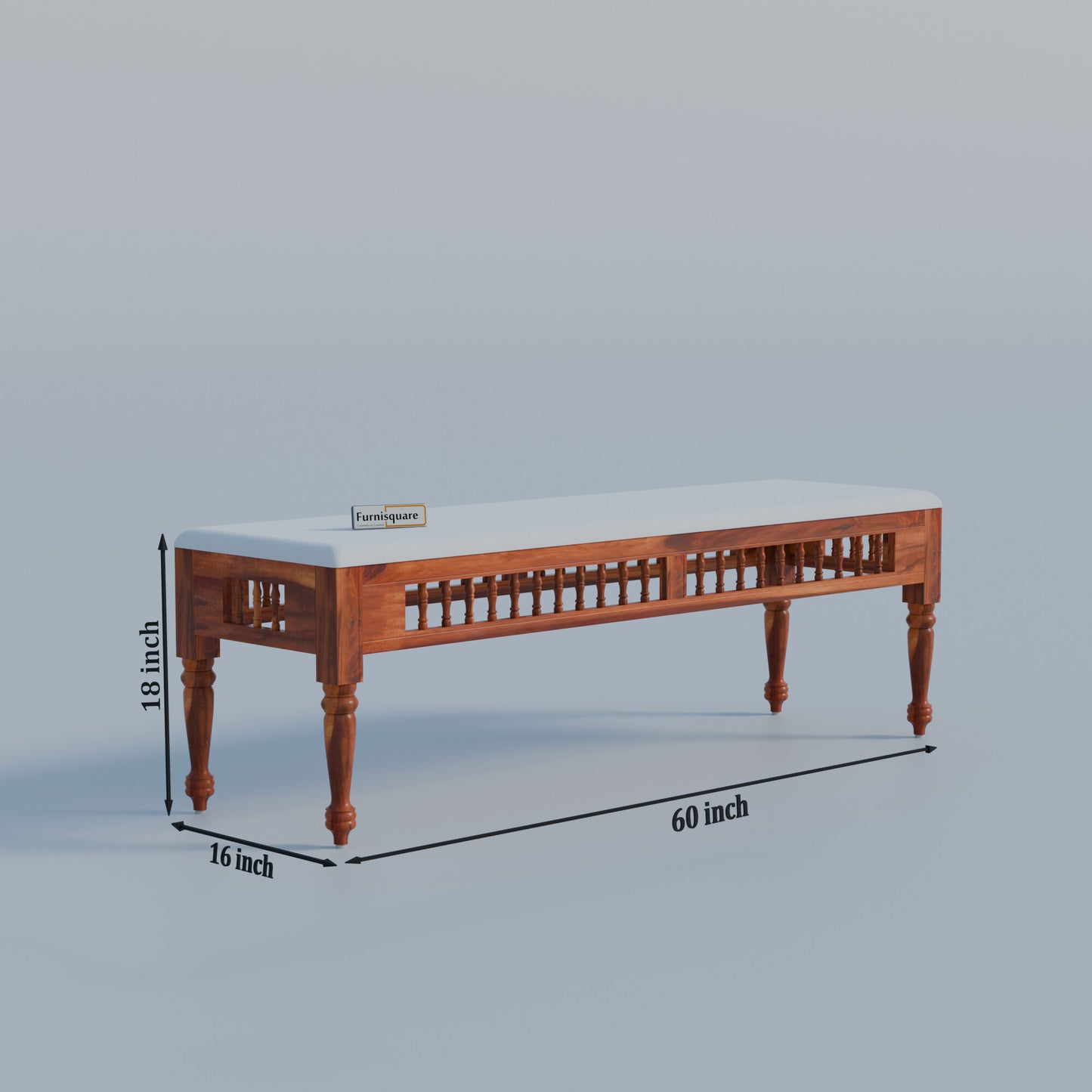 Wooden Dining Table 8 Seater with Cushioned Bench in Natural Finish