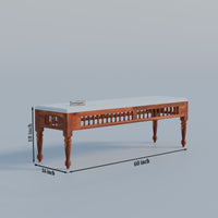Wooden Dining Table 8 Seater with Cushioned Bench in Natural Finish
