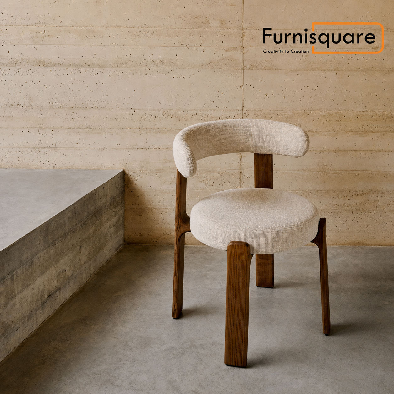 Solid Wood Upholstered Dining Chair in Walnut Finish