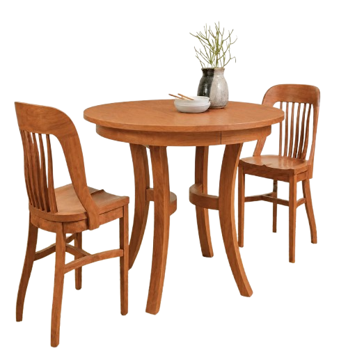 Wooden Dining Table 2-Seater Set for Dining Room in Natural Finish